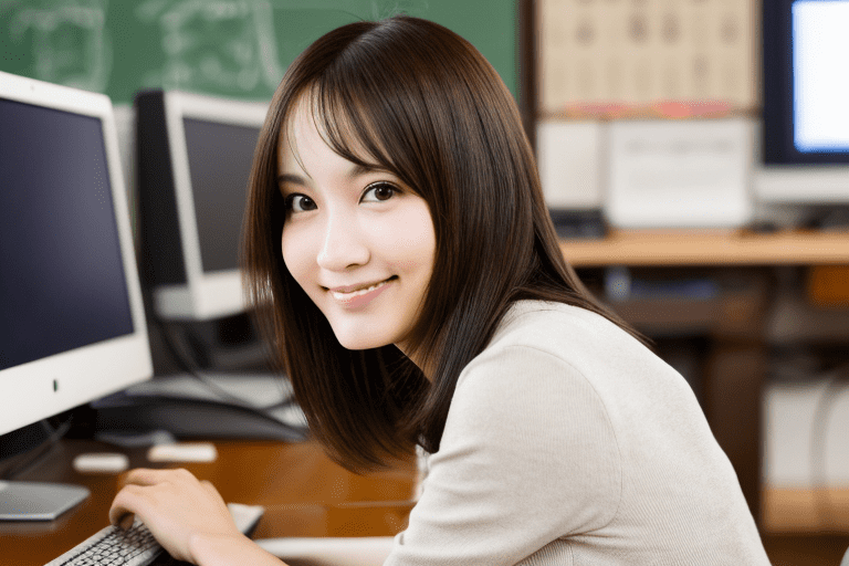 パソコン教室で学ぶ様子